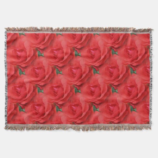 Red Rose Flowers Natuur Art Pattern Deken (Voorkant)