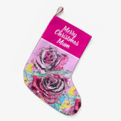 Red Rose Flowers Roses Floral Flower Christmas Kleine Kerstsok (Voorkant (Hangend))