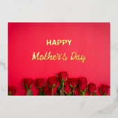 Red Rose Folie Moederdag Wenskaart Folie Feestdagenkaart (Voorkant)