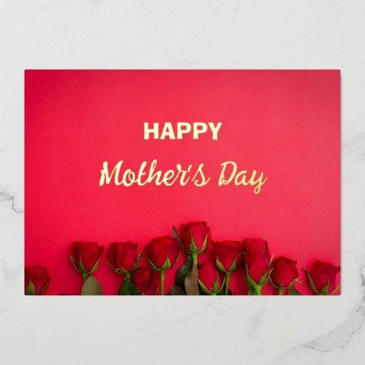 Red Rose Folie Moederdag Wenskaart Folie Feestdagenkaart (Voorkant)