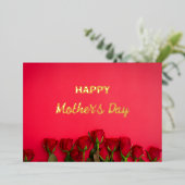Red Rose Folie Moederdag Wenskaart Folie Feestdagenkaart (Staand Voorkant)