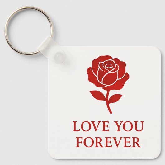 Red Rose Forever Love Symbol Valentine Pocket Sleutelhanger (Voorkant)