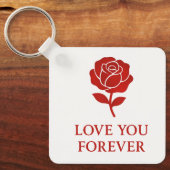 Red Rose Forever Love Symbol Valentine Pocket Sleutelhanger (Voorkant)