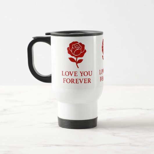 Red Rose Forever Message Valentine Heart Handle Reisbeker (Links)