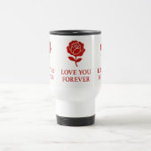 Red Rose Forever Message Valentine Heart Handle Reisbeker (Center)