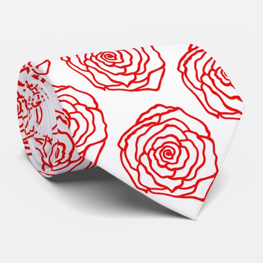 Red Rose Formal Stropdas (Opgerold)