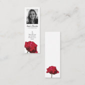 Red Rose Funeral Mini Bookmark Card Visitekaartje (Voorkant / Achterkant)