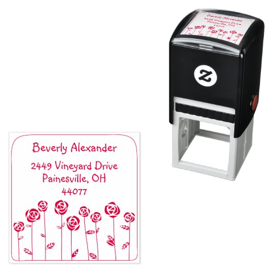 Red Rose Garden Zelfinkt retour adres stempel (In situ)