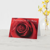 Red Rose gefeliciteerd met jullie bruiloft Kaart (Gele Bloem)