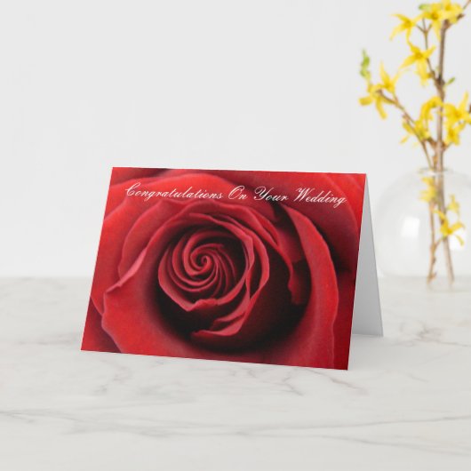 Red Rose gefeliciteerd met jullie bruiloft Kaart (Gele Bloem)