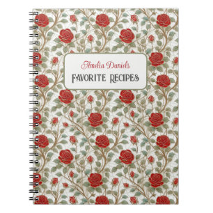  Red Rose Gepersonaliseerd Recept Notitieboek