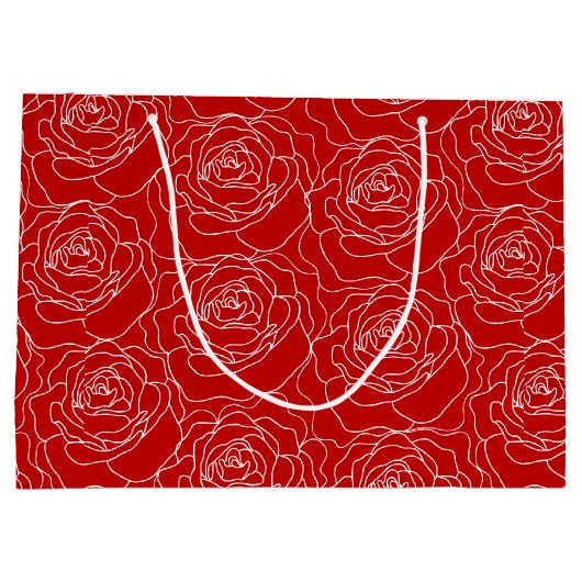 Red Rose Gift Bag (groot) Groot Cadeauzakje (Achterkant)