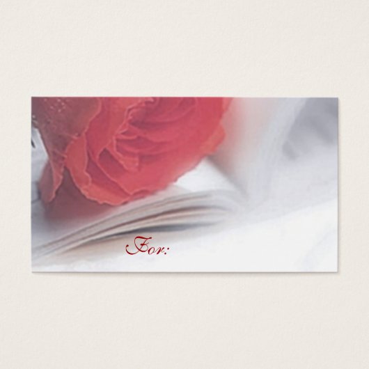 Red Rose Gift Label Visitekaartjes (Voorkant)