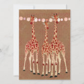 Red Rose Giraffes Birthday Uitnodiging (Achterkant)
