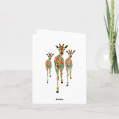 Red Rose Giraffes gepersonaliseerde briefkaart (Achterkant)