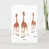 Red Rose Giraffes Verjaardag Kaart (Achterkant)