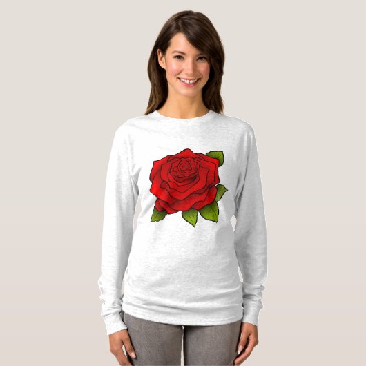 RED ROSE GIRLY T-Shirts (Voorkant volledig)