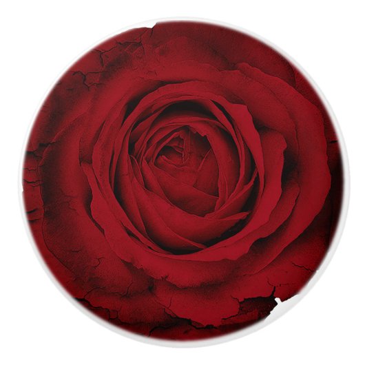 Red Rose Glam Custom Dresser Cabinet Knobs Keramische Knop (Voorkant)
