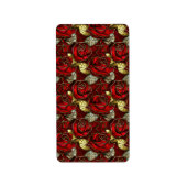 Red Rose Glas in lood Pattern Etiket (Voorkant)