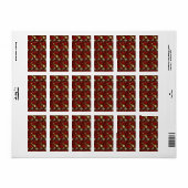 Red Rose Glas in lood Pattern Etiket (Full Sheet)