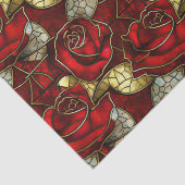Red Rose Glas in lood Pattern Tissuepapier (Detail)