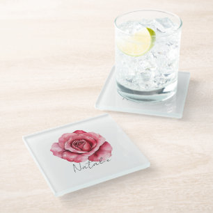 Red Rose Glazen Onderzetter