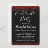 Red Rose Glitter Sparkle Bachelorette Party Kaart (Voorkant)