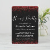 Red Rose Glitter Sparkle Hen's Party Kaart (Staand voorkant)