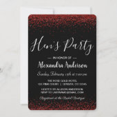 Red Rose Glitter Sparkle Hen's Party Kaart (Voorkant)