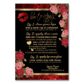 Red Rose Glitter - Zwart - Lip Instructies Flyer Kaart (Voorkant)