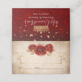  Red Rose Gold Crown Elegant Escort Gevouwen Plaatskaartje (Buitenkant ongevouwen)