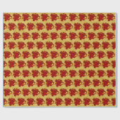 Red Rose Gold Cute Gift Wrapping Paper Cadeaupapier (Vlak)