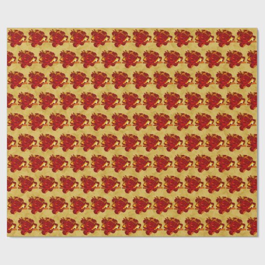 Red Rose Gold Cute Gift Wrapping Paper Cadeaupapier (Vlak)