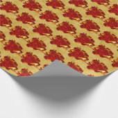 Red Rose Gold Cute Gift Wrapping Paper Cadeaupapier (Hoek)