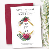 Red Rose Gold Diamond Geometric Lijst Save The Date