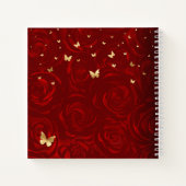 Red Rose Gold Elegant Photo Quinceanera Guest Notitieboek (Achterkant)