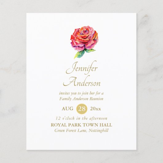 Red Rose Gold FAMILY REUNION-klassevrienden (Voorkant)