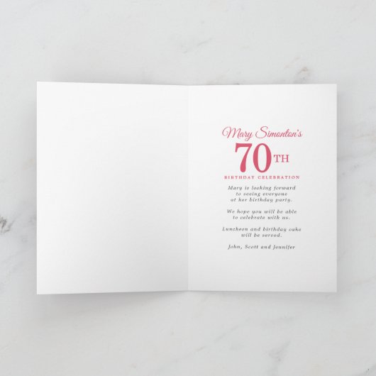 Red Rose Gold Holly 70th Birthday Party (Binnen)