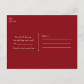 Red Rose & Gold Lines Floral Elegant Save the Date Aankondigingskaart (Achterkant)