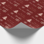 Red Rose Gold Peach Glitter Sparkle Sneeuwvlokken Cadeaupapier (Hoek)