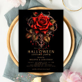 Red Rose Gothic Adult Halloween Party Kaart