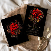 Red Rose Gothic Adult Halloween Party Kaart