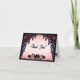 Red Rose Gothic Dank je blanco binnenin Bedankkaart