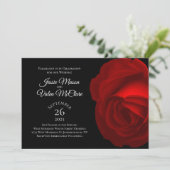 Red Rose Gothic Elegant Wedding Kaart (Staand voorkant)