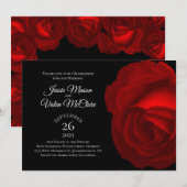 Red Rose Gothic Elegant Wedding Kaart (Voorkant / Achterkant)