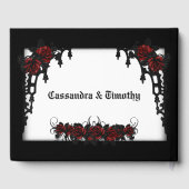 Red Rose Gothic Gastboek Wit Gastenboek (Achterkant)