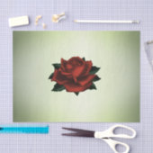 Red Rose Gothic Green Tissuepapier (Craft)