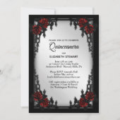 Red Rose Gothic quinceanera Iron Gate Kaart (Voorkant)