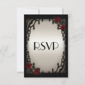 Red Rose Gothic RSVP Antiek Gold Menu Keuze (Achterkant)