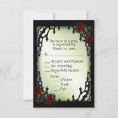 Red Rose Gothic RSVP Green Menu Choice (Voorkant)